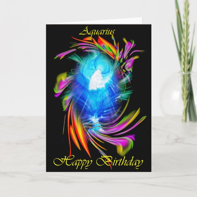 Carte Happy Birthday Aquarius (Devant)