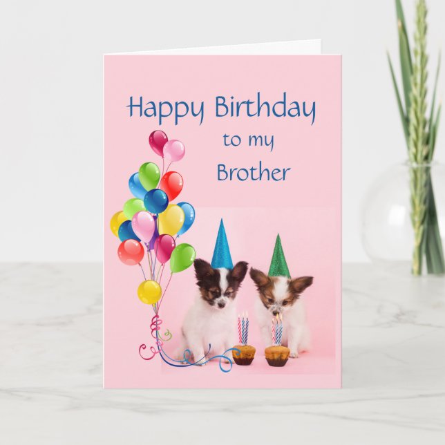 Carte Happy Birthday Brother Funny Dogs (Devant)