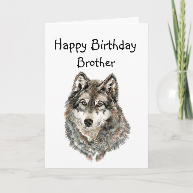 Carte Happy Birthday Brother Humor Wolf, Wolves (Devant)