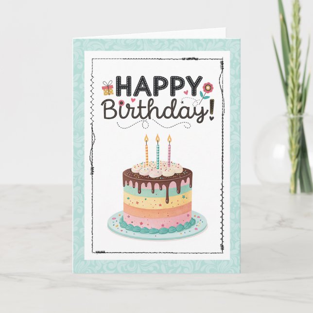 Carte Happy Birthday Cake Sweet Treat (Devant)