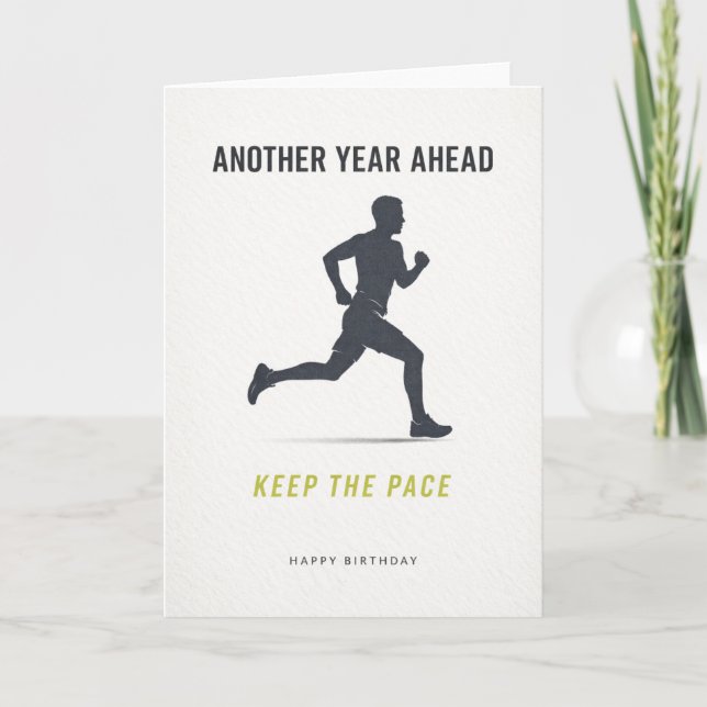 Carte happy birthday card runner (Devant)