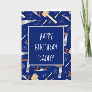 Carte Happy Birthday Daddy Carpenter Fun Carpentry Tools