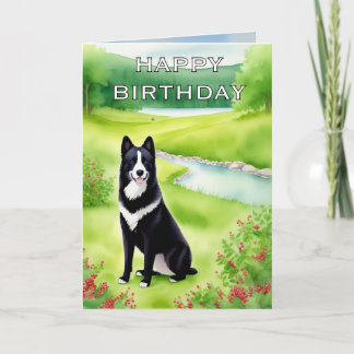 Carte Happy Birthday Dog (watercolor)