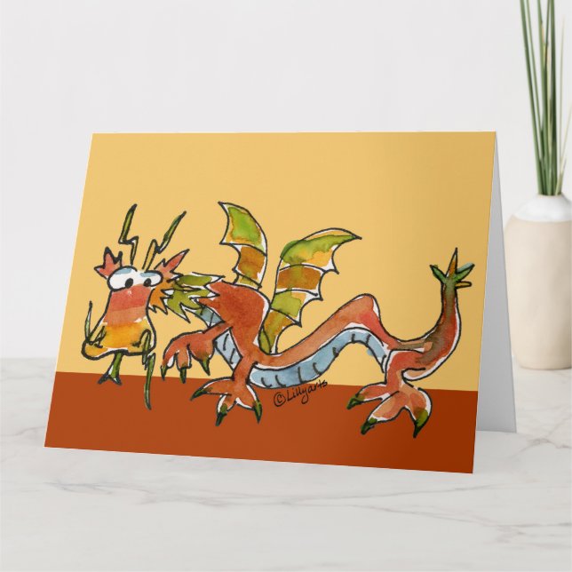 Carte Happy Birthday Dragon Breath Funny Card (Devant)