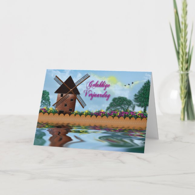Carte Happy Birthday Dutch - Joyeux anniversaire (Devant)