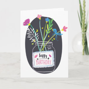 Carte Happy Birthday Flowers - Personalize