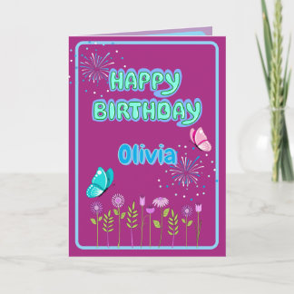 Carte Happy Birthday Folded Greeting Card