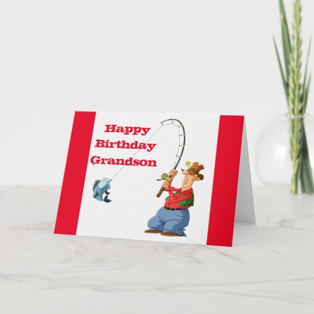 CARTE HAPPY BIRTHDAY *GRANDSON* FAVORITE FISHERMAN  (Devant)