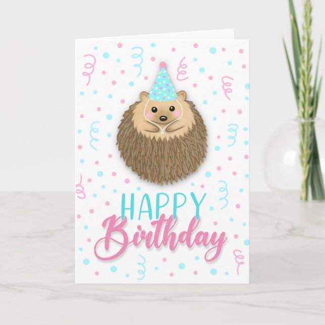 Carte Happy Birthday Hedgie (Devant)