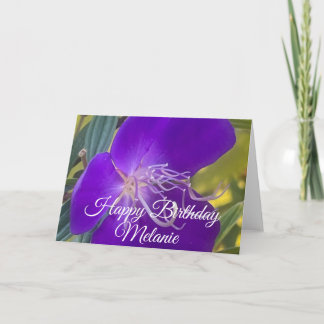 Carte Happy Birthday Purple Iris Bloom