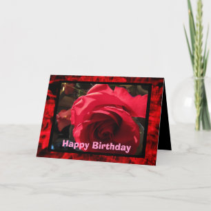 Carte Happy Birthday Red Rose
