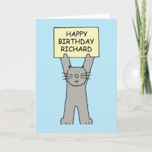 Carte Happy Birthday Richard Cartoon Cat