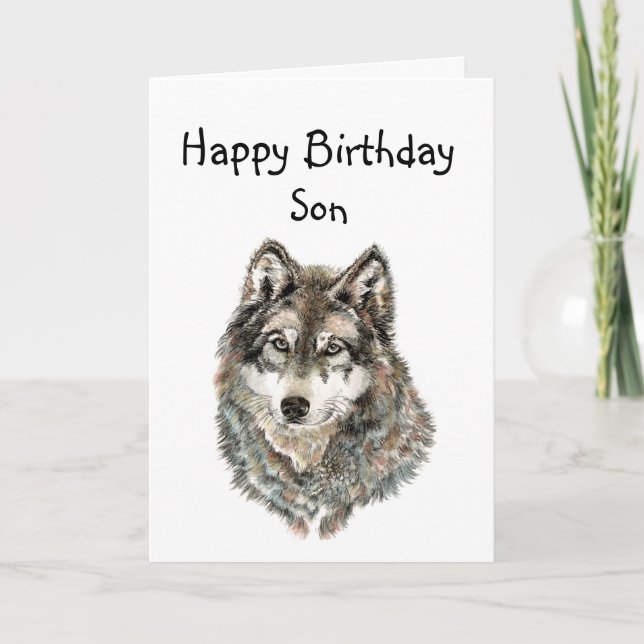 Carte Happy Birthday Son Humor Wolf, Wolves (Devant)