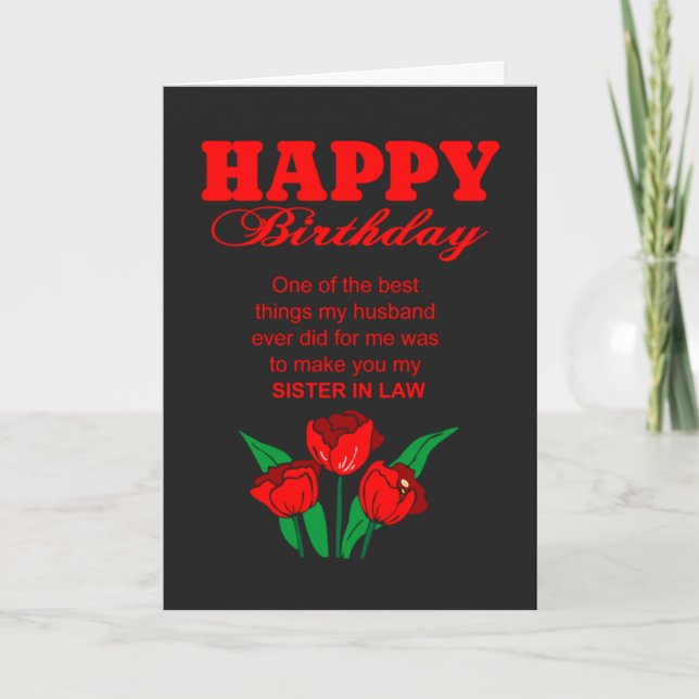 Carte Happy birthday wish sister in law (Devant)