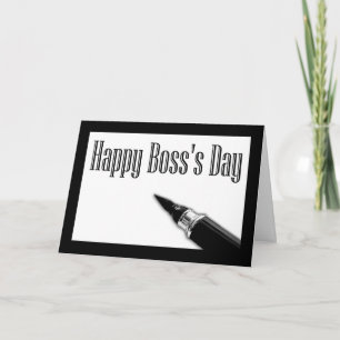 Carte Happy Boss's Day avec stylo stylo de calligraphie