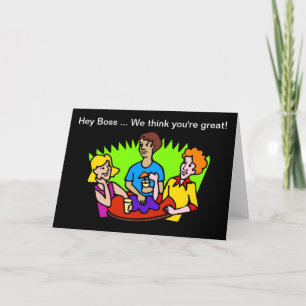 Carte Happy Boss's Day du personnel avec texte personnal
