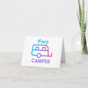 Carte Happy Camper Pull Derrière Adventure Blank Salutat