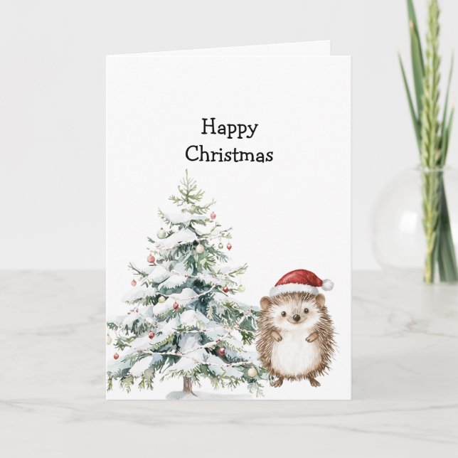Carte Happy Christmas Hedgehog (Devant)