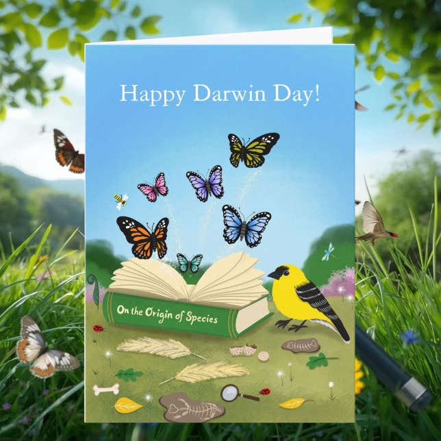 Carte Happy Darwin Day Evolution Nature Art (Créateur téléchargé)