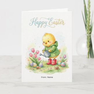 Carte Happy Easter Cute Chick Spring