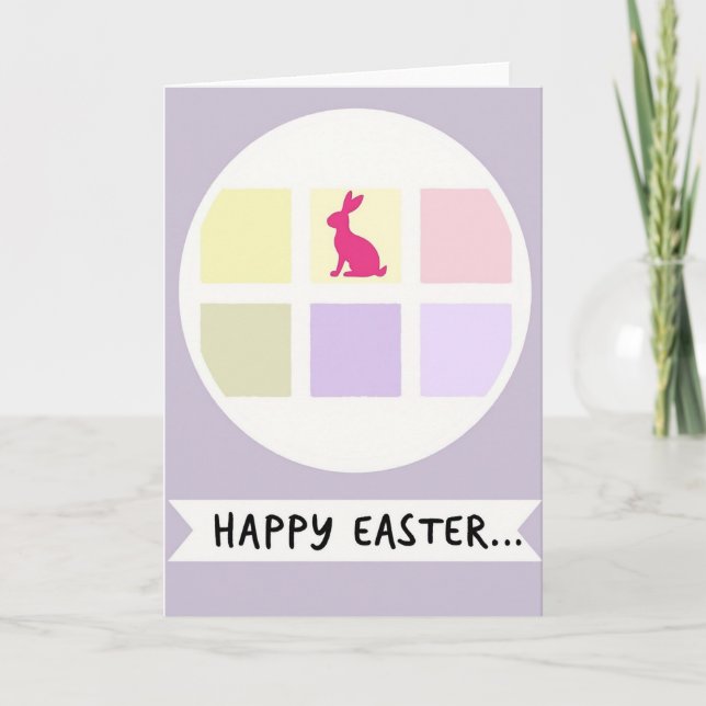 Carte Happy Easter Hare Pastel Art Card (Devant)