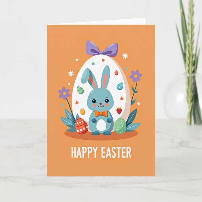 Carte Happy Easter Rabbit Scene Card (Devant)