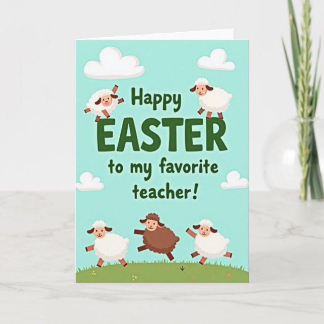 Carte Happy Easter Teacher Spring Card (Devant)