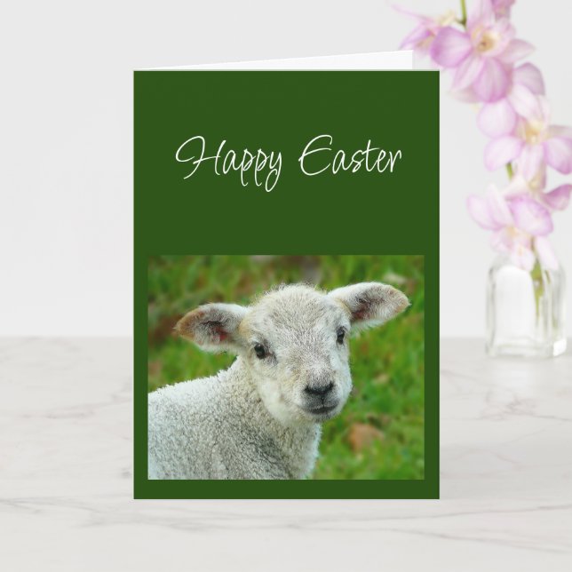 Carte Happy Easter wishes with Lamb of God  (Orchidée)