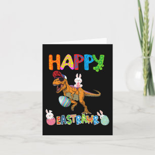 Carte Happy Eastrawr T Rex Bunny Dinosaur de Pâques Oeuf