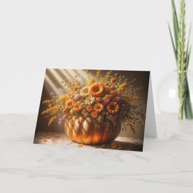 Carte Happy Fall Citrouille Bouquet (Devant)
