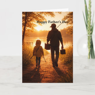 Carte Happy Fathers Day Card - Sunrise Fishing image