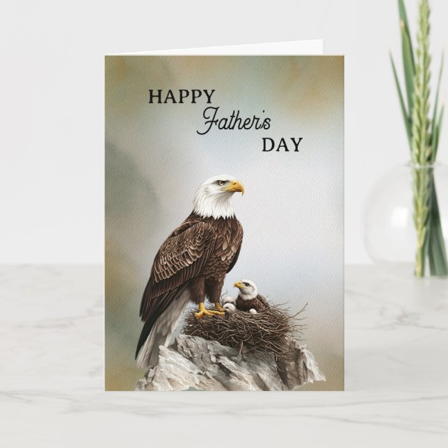Carte Happy Father's Day Eagle and Chick (Devant)