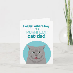 Carte Happy Fête des pères British Shorthair cat