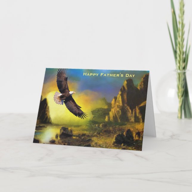 Carte Happy Fête des pères chauve aigle (Devant)