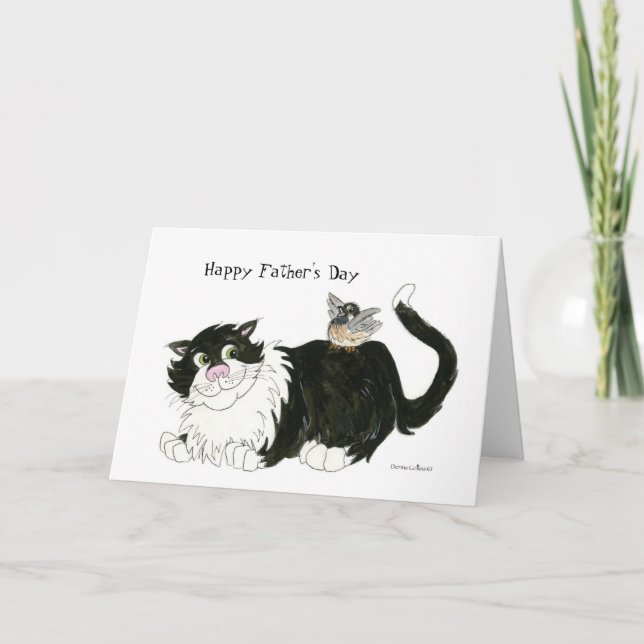 Carte Happy Fête des pères cool chat (Devant)