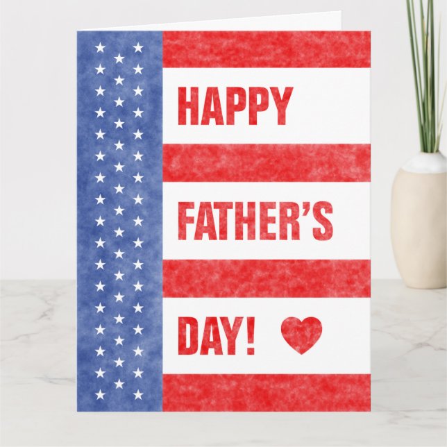 Carte Happy Fête des pères Stars and Stripes (8,5 x 11) (Devant)