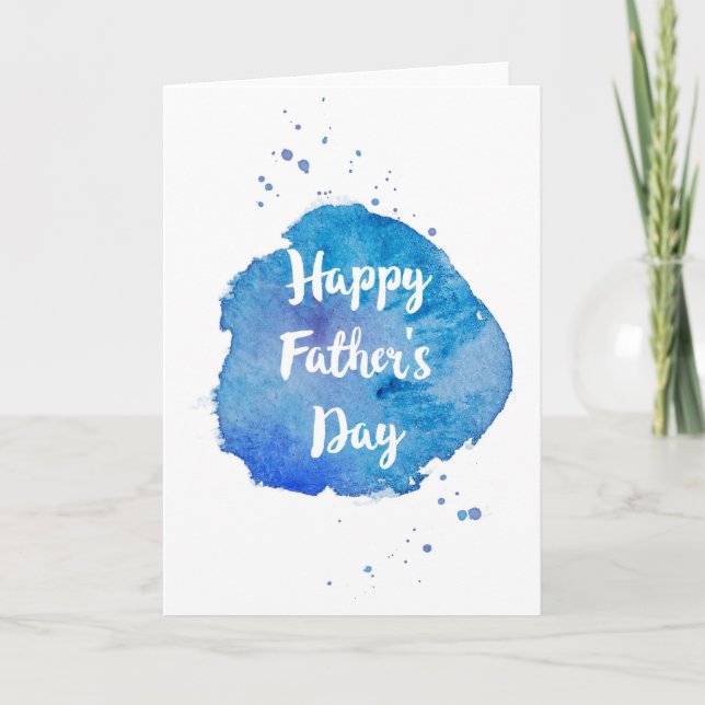 Carte Happy Fête des pères|Watercolor Splash (Devant)