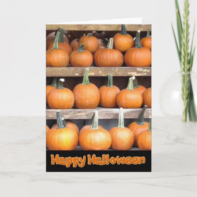 Carte Happy Halloween Citrouille Wall Greeting (Devant)