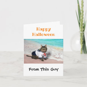 Carte Happy Halloween drôle Humour mignon costume de cha