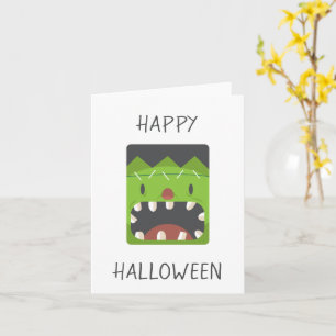 Carte Happy Halloween Frankenstein Monster Face
