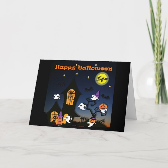 Carte Happy Halloween Haunted House (Devant)