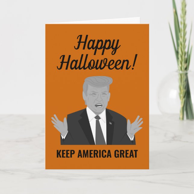 Carte Happy Halloween Keep America Great Trump dessin an (Devant)