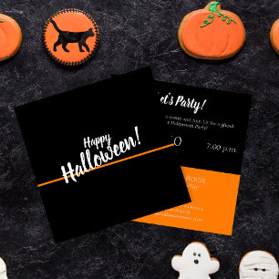 Carte Happy Halloween moderne chic Black Party Invitatio