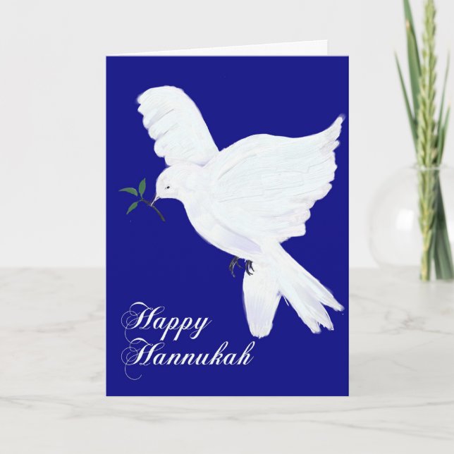 Carte Happy Hannukah ! - Peace Dove (Devant)