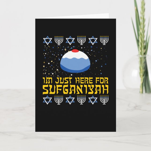 Carte Happy Hanukkah Sufganiyah Jewish Funny (Devant)
