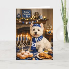 Carte Happy Hanukkah Westie Card – Festive Jewish Dog