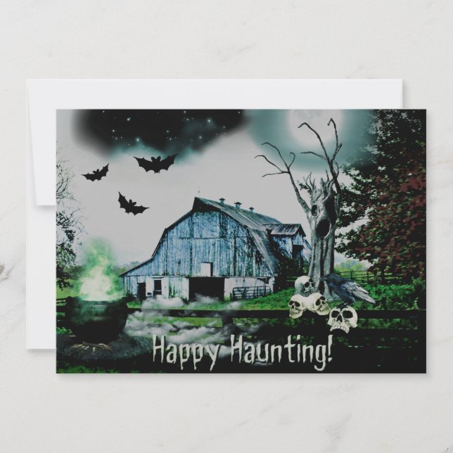Carte *~* Happy Hauny Skulls HALLOWEEN CARD (Devant)