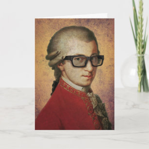 Carte Happy Hipster Mozart Lunettes amusantes