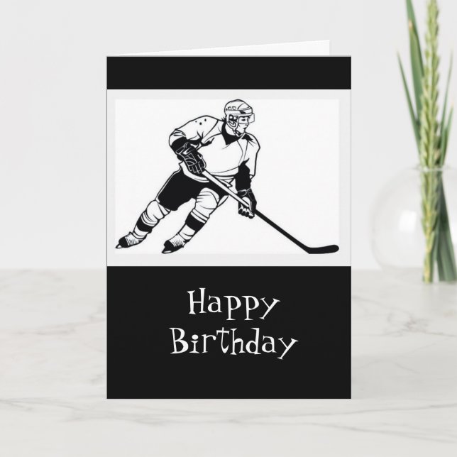 Carte Happy Hockey Anniversaire Fun Humour (Devant)