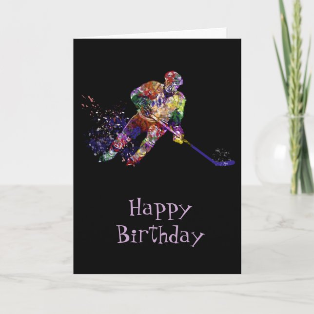 Carte Happy Hockey Anniversaire Fun Humour (Devant)